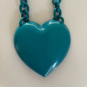 Turquoise Metal Heart Necklace